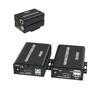 Zunate Lot de 2 rallonges KVM USB HDMI - Câble Ethernet 1080p - Extension jusqu'à 120 m - Récepteur Cat6 vers HDMI - Prise en charge du clavier et de la souris USB (#3)