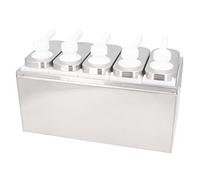 Zunate Lot de 4 Pompes Distributrices de Sauce avec Base, Station de Pompe à Condiments de 1 L, Récipient à Pompe à Ketchup de qualité Alimentaire en Acier Inoxydable, Distributeur d'assaisonnement