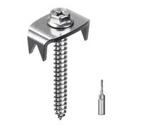 Zunate Lot de 50 Attaches à Clous Réutilisables en Acier Inoxydable pour Clôture - Vis Autotaraudeuses Robustes avec Quatre Griffes en U pour Jardin de Ferme, Clôture Extérieure, Poteaux en Bois et