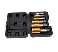 Zunate Lot de 6 Robinets de Plomberie NPT en Acier au Carbone 2,5 Cm, 3/4 Cm, 1/2, 3/8, 1/4, 1/8, Filetage Manuel pour la Construction Automobile, Coupe-fil de Précision avec Revêtement Ti
