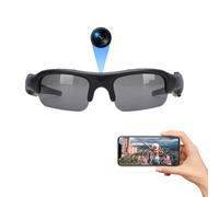 Zunate Lunettes de Caméra WiFi, Lunettes de Soleil Vidéo 1080p avec Grand Angle de 140 °, Expansion de la Carte de 128 Go, Enregistrement de Boucle, pour Le Vélo, Le Camping, la