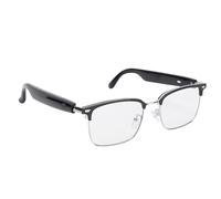 Zunate Lunettes de Soleil Intelligentes BT avec Haut-Parleur et Microphone Intégrés à Commande Unique pour écouter de la Musique, Conduire, Pêcher et Faire du Sport (Noir et Argent)