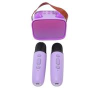 Zunate Machine de karaoké pour Enfants avec 2 Microphones sans Fil, Haut-Parleur Bluetooth Portable avec Lumières RVB, Petite Machine de karaoké Jouet pour Fête de Voyage à la Maison, Support de