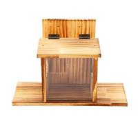 Zunate Mangeoire Murale pour écureuils, Décor Attrayant pour la Faune, pour L'alimentation dans Le Jardin, Bois Naturel de Grande capacité