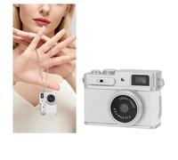 Zunate Mini Caméra Porte-clés, Appareil Photo Numérique Rétro FHD 1080P, Petit Enregistreur Vidéo avec écran de 0,96 Pouces, Longue Durée de Vie de la Batterie, Caméscopes Portables (White)