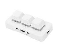 Zunate Mini Clavier PC USB à 3 Touches, USB + 2,4 G Type C, Clavier Mécanique personnalisé pour Jeux Programmables, Jeux Vidéo, Musique, OSU Office (White)