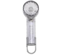 Zunate Mini Ventilateur Portable avec 3 Vitesses et Mode de Refroidissement, Ventilateur Personnel Rechargeable par USB, de Voyage Extérieur Transparent Pliable avec Clip, Brise de Turbine (BLACK)