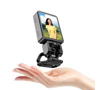 Zunate Miroir de Caméra Arrière Magnétique de 2,4 Pouces, Moniteur de Selfie de Téléphone, écran BT sans Fil pour Diffusion en Direct de Vlogs avec Mise au Point Réglable, Support