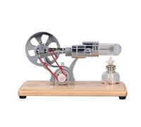 Zunate Modèle Scientifique de Moteur Stirling |Jouet Physique à Fonctionnement Plus Fluide pour L’Apprentissage en vec Lampe à Alcool