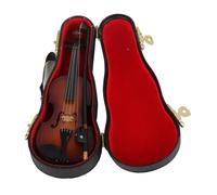 Zunate Ornement D’affichage de Mini Violon en Bois |Modèle fabriqué à la Main avec Support et étui, Décoration de Bureau à Domicile, Cadeau pour les Amateurs de Musique