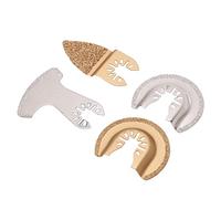 Zunate Paquet de 4 Lames de Scie Oscillantes en Carbure de Diamant Kit Multi-outils Lame Universelle de Retrait de Coulis de Segment de Doigt Semi-circulaire pour le Meulage de Carreaux de
