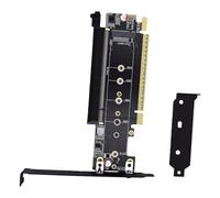 Zunate PCIE 4.0 X16 vers X8 Double NVMe M.2 Carte Riser Bifurcation | Adaptateur répartiteur, support demi-hauteur pleine hauteur, PCB plaqué or 6 couches, compatible serveur de bureau