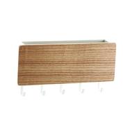 Zunate Petit Porte-clés en Bois avec 5 Crochets et Étagère à Courrier | Organisateur compact, rangement efficace, contient le courrier et les clés, fixé au mur