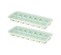 Zunate Plateau à Glaçons avec Couvercle, 2 Pièces, Moule à Glaçons Empilable en PP à Dégagement Facile pour la Cuisine des Cocktails au café (GREEN)