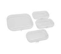 Zunate Pochette de Voyage Transparente à Coque Rigide, Conception Sécurisée pour Organiser Les Articles de Toilette et Le Maquillage, Pet Robuste 3 Petits 1 Moyens