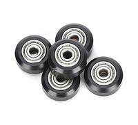 Zunate Poulie Pom 5 Pièces, 625zz Portant des Rouleaux de Roues Rondes Passives de 24 Mm, pour Toutes Les Imprimantes 3D de Bricolage (Noir)