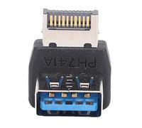 Zunate Prise de Panneau Avant USB, Adaptateur 10Gbps, Coude de Direction Incompatible pour Carte Mère D'ordinateur (PH741A)