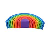 Zunate Puzzle Emboîtable en Demi-Cercle, Blocs de Construction pour Le Développement de L'imagination des Enfants, Ensemble de 10 Pièces en Pin