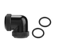 Zunate Raccords de Refroidissement par Eau en Laiton chromé | Coude de 90 Degrés de 14 Mm de Diamètre Extérieur pour PC, Système de Refroidissement Liquide à Double Connecteur de Tube Dur (BLACK)