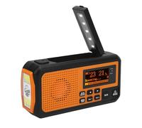 Zunate Radio d'urgence, Dab FM Solaire à Manivelle, Radio Météo Portable à Piles avec Haut-Parleur, Batterie Externe, Lampe de Poche, Sirène SOS pour la Météo d'urgence Intérieure et