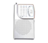 Zunate Radio Portable AM FM SW, Radio de Poche Compacte Rechargeable Rechargeable 500 MAh avec Haut-Parleur et Antenne de 21 Cm, Réception de Signal Stable Multibande pour Les Voyages (Silver)