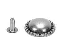 Zunate Rivets à Dôme Ronds Argent Antique 16mm 20 Ensembles de Rivets en Cuir 3x7mm Pieds Capuchons en Métal Durables pour Sacs Ceintures Chaussures Attaches de Maroquinerie Décoratives Réparation