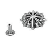 Zunate Rivets à Fleurs en Argent Antique 16 Mm, Rivets Décoratifs en Cuir pour Réparation Artisanale - 20 Ensembles de en Métal avec Pieds de 3 X 7 Mm