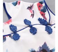 Zunate Robe de Style Chinois pour Filles, à la Mode, Adorable, Manches Courtes, une Pièce, Robe d'été, Meilleure Fille et Nièce, Couture Soignée (110 convient aux hauteurs inférieures à 105)