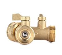 Zunate Séparateur de Robinet en Laiton à 2 Voies Anti-fuite |Vanne d'arrêt à Filetage GHT 3/4 en Forme de Y pour l'irrigation des Serres, Connecteur de Tuyau Extérieur Robuste