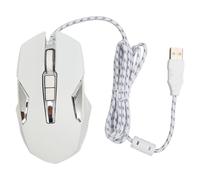 Zunate Souris de Jeu RVB, Boutons Programmables DPI Réglables, Conception Silencieuse et Ergonomique, Rétroéclairage RVB Plug and Play pour Ordinateur Portable PC (White)
