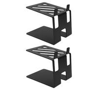Zunate Supports D'enceintes de Bureau avec Coussinets D'absorption des Vibrations, Conception Ergonomique pour Une Meilleure Expérience Sonore et Un Gain de Place Compact en Acier, 2 Unités
