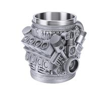 Zunate Tasse à café Moteur, Conception 3D Complexe pour les Amateurs de Voitures, Tasse en Acier Inoxydable pour les Mécaniciens (V8)