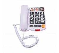Zunate Téléphone Fixe Filaire Extra Puissant (110 DB), à Grosses Touches, Idéal pour Les Seniors. Il Est doté de 3 Touches de Numérotation Abrégée par Photo, d'un Haut-Parleur Mains (White)