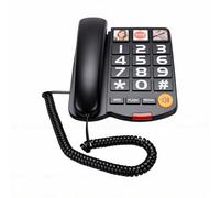 Zunate Téléphone Fixe Filaire Extra Puissant (110 DB), à Grosses Touches, Idéal pour Les Seniors. Il Est doté de 3 Touches de Numérotation Abrégée par Photo, d'un Haut-Parleur Mains (Black)