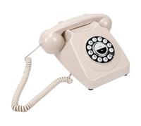 Zunate Téléphone Fixe sans Fil Bluetooth Vintage avec Appels Mains Libres, Lecture de Musique, Charge Rapide de Type C, Batterie 1200 MAh et Sonnerie Personnalisable pour Le Bureau à Domicile (Beige)