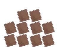 Zunate Tiles de Tapis Enlacées 10pcs, Carreaux de Sol en Mousse de Puzzle en Peluche, Moelleux Doux et Hirsutes, Anti-Glissement Eva, 12,2 X 11,8 Pouces, pour la Chambre de Jeu à la Maison (Brown)