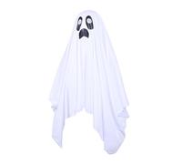 Zunate White Ghost Poncho Costume Halloween Effrayant Tenue | Nylon léger, coupe respirante, robe étrange, classique effrayant, taille unique.