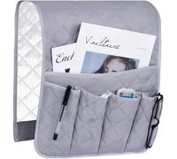 Zundo Accoudoir Canapé Organisateur Titulaire de Canape, 5 Poches Organiseur pour Accoudoir de Fauteuil, Suspendre Poches Economie D'espace(Gris)