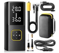 Zune Lotoo Compresseur à Air Portatif 150 PSI, 9000 mAh Gonfleur Pneus Voiture avec Écran Numérique LED, Mini Pompe Velo Electrique avec Câble 12V CC et Lumière LED pour Voiture, Moto, Vélo, Balles
