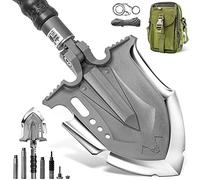 Zune Lotoo Pelle Pliante, Pelle Multifonctionnelle en Acier Martensitique Incassable, 28 en 1 Pelle Pliante avec 7 Angles Réglables, Pelle Portable pour Randonnée Camping Jardin, Annihilate F3