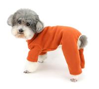 Zunea Chandail pyjama en polaire pour chien de petite taille, pyjama d'hiver pour chiots avec anneau de laisse, pull doux et chaud, vêtement de couchage mignon pour temps froid, vêtement pour animaux
