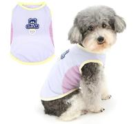Zunea Chemises d'été pour chiens de petite taille, doux, respirant et frais avec anneau en D, joli t-shirt sans manches, pull léger, taille XS/S, pour chien, chihuahua, violet, taille L