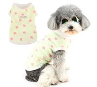 Zunea Chemises d'été pour chiens de petite taille, gilet doux et respirant pour chiot, fille, motifs d'amour, vêtements pour chihuahua, vêtements pour chihuahua, chemise basique, débardeur pour animal