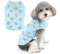 Zunea Chemises d'été pour chiens de petite taille - Imprimé pêches - Gilet sans manches avec anneau en D - T-shirt basique doux pour chien - Pull pour chihuahua, yorkshire, chat - Bleu - Taille XXL