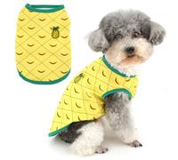 Zunea Chemises d'été pour chiots pour petits chiens, t-shirt imprimé ananas mignon, débardeur sans manches, doux et respirant, taille XS/S, pour chihuahua, chien, yorkshire, vêtements pour animaux de