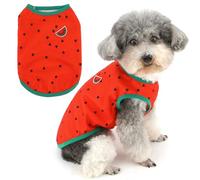 Zunea Chemises d'été pour chiots pour petits chiens, t-shirt mignon imprimé pastèque, débardeur sans manches, doux et respirant, taille XS/S, pour chihuahua, chien, yorkshire, vêtements pour animaux