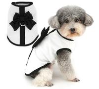 Zunea Chemises d'été pour petits chiens, vêtements pour chiots avec anneau en D, joli nœud papillon, débardeur sans manches, t-shirt doux et respirant pour chihuahua, taille XS