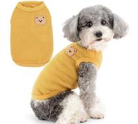 Zunea Chemises pour Petite Chiens Gilet D'été T-Shirt pour Chiot Fille et Garçon Vêtements Doux et Respirants T-Shirt Basique Extensible sans Manches pour Animal Domestique Chihuahua Chat Jaune L