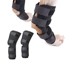 Zunea Chien Canine Jambe arrière Hock Joint pour Le Lot de 2 Hind Jambe Wrap Protecteur Joint Manchon de Compression pour blessure des blessures et la guérison des entorse d'arthrite Noir S