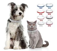 Zunea Collier avec Diamants pour Petits Chien Chat Tendance Chiot Collier avec Strass en Cristal Pendentif Réglable en Forme d'os Bijou pour Mariage Fête d'anniversaire Argenté S